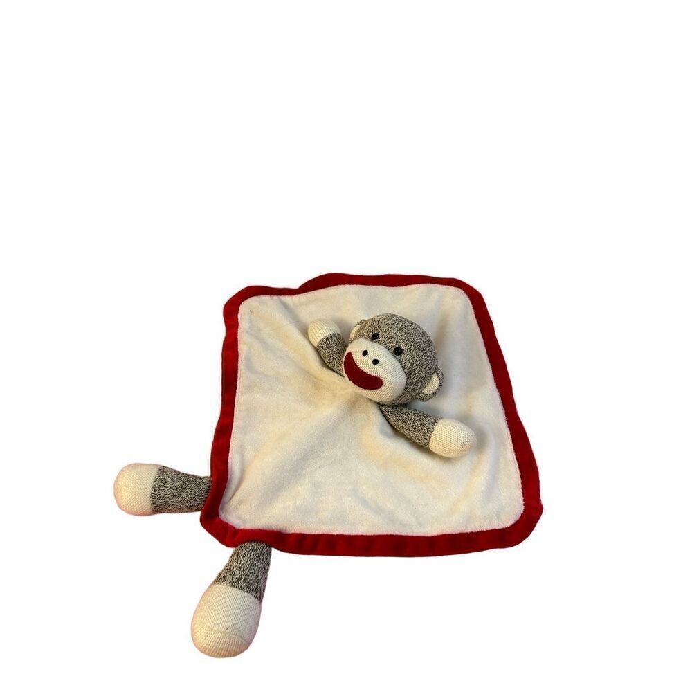 Baby Starters Sock monkey blankie lovey plush‎ rattle 11x11" replacement